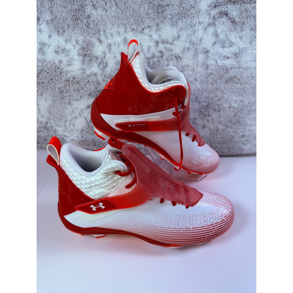 Under Armour Highlight MC Football Cleats Mens 12 White Red Pellet Protect